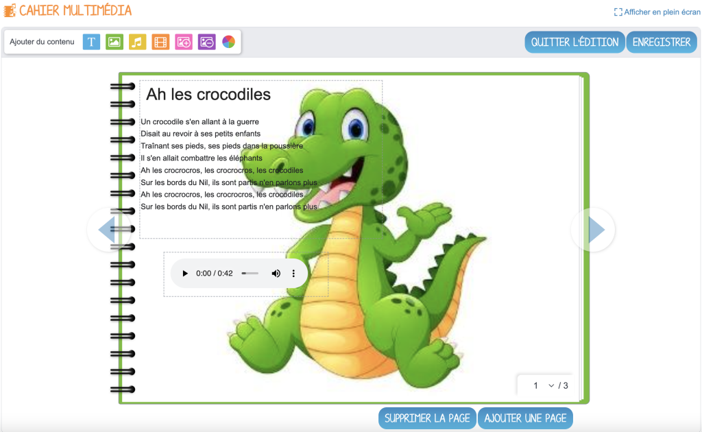 Un cahier numérique de comptines au cycle 1. 