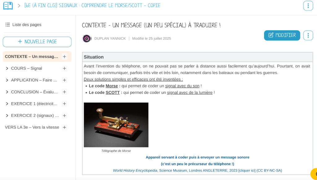 Créer une séquence pédagogique complète avec l'application Cours et Wiki. 