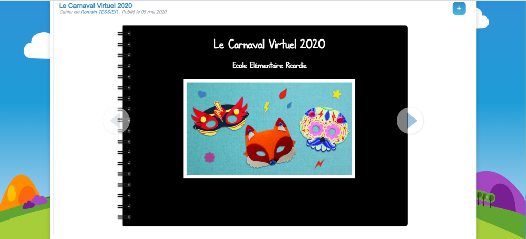 Página del cuaderno realizado por el Carnaval.