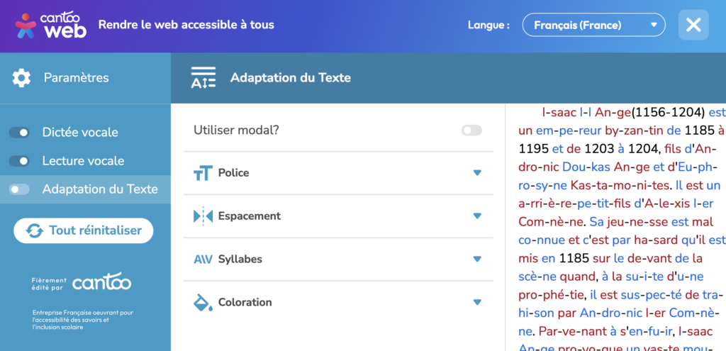 Les paramètres de Cantoo Web sur les ENT d'Édifice. 