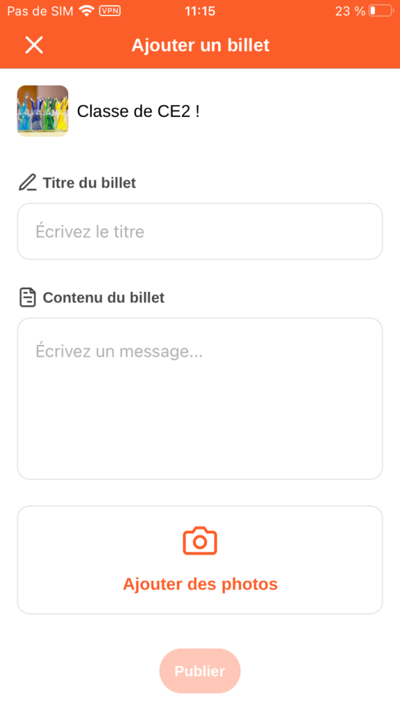 Le Blog sur ONE Pocket, ajouter un billet. 