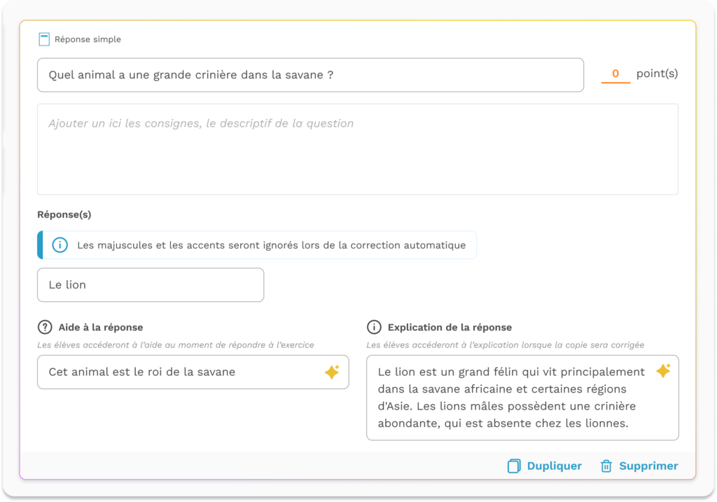 Un exemple de création assistée sur ONE et NEO.