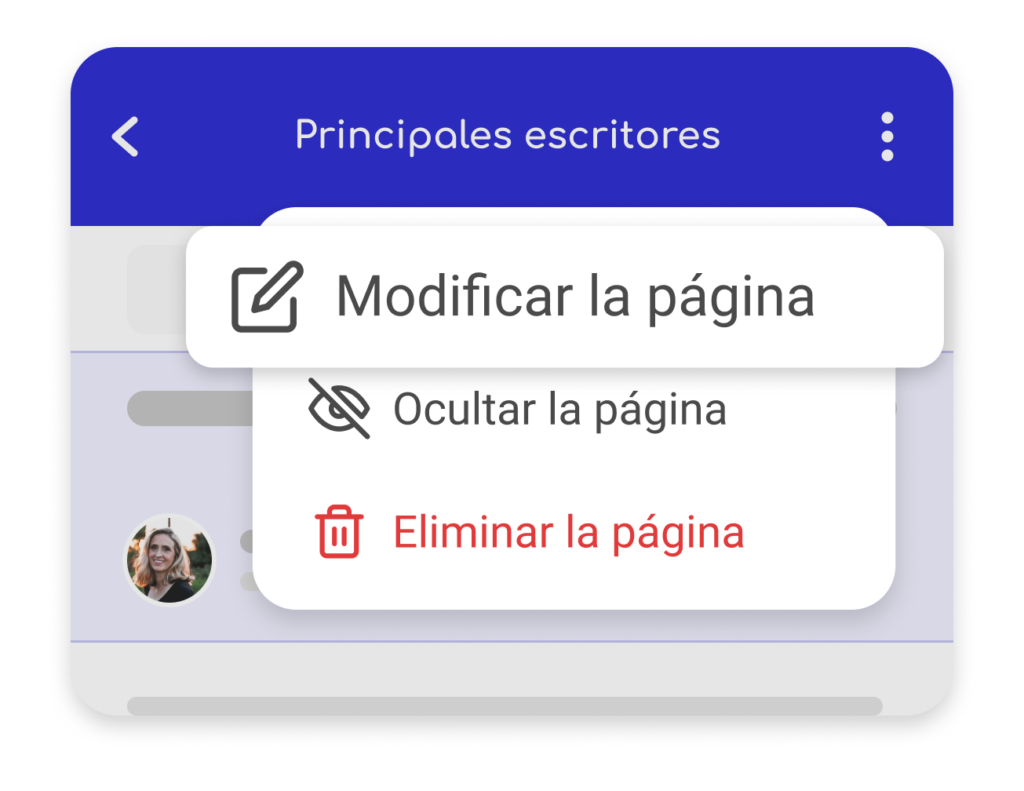 Modificar la pagina  - Cursos y Wiki desde las aplicaciones móviles