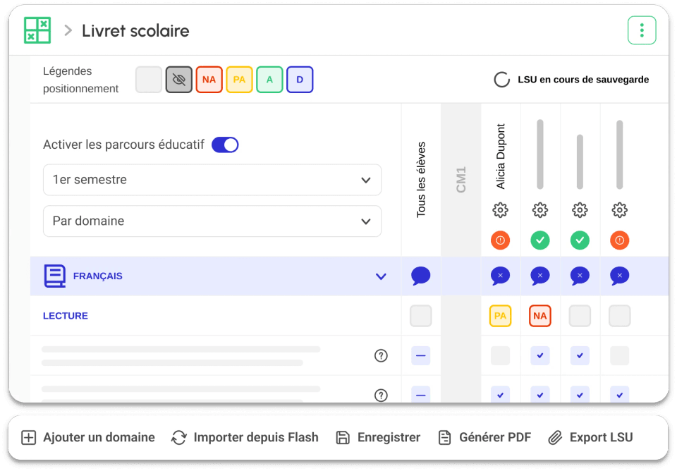 Livret scolaire, dans l'abonnement Ultima de ONE.