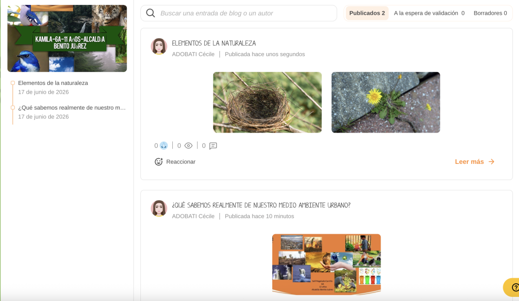 Crea un museo virtual del medio ambiente, en el Blog de la clase